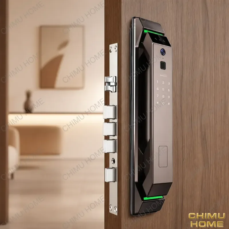【CHIMU HOME】 Smart for – Zinc Alloy Fingerprint & WiFi Password Entry – Auto Unlock & Remote Control – Home Door