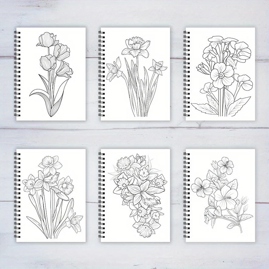 Flower Coloring Book for Adults - 8.3x11.2 Inch Stress Relief Coloring Book, 22 Art Illustrations, Relieve Anxiety and De-stress