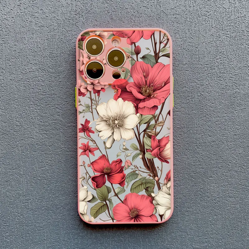 Vintage Blumen Handyhülle für iPhone 17 16 15 14 Pro Max 12 11 13 Pro Max Mini X XR XS 14 15 16 Plus Schmetterlings-Pflanzen-Rückseite – Detail 4