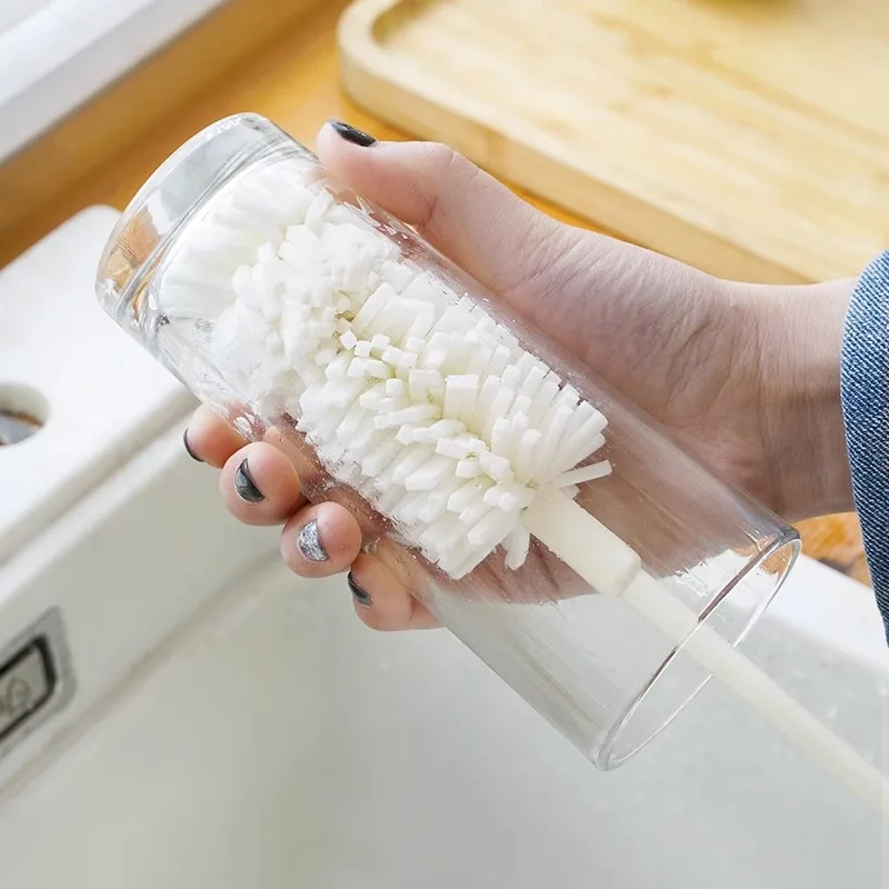 1-teilige Tassenwaschbürste, Wasserbecher-Reinigungsbürste, Babyflaschenbürste, Reinigungsmixer mit langem Stiel, keine blinden Flecken