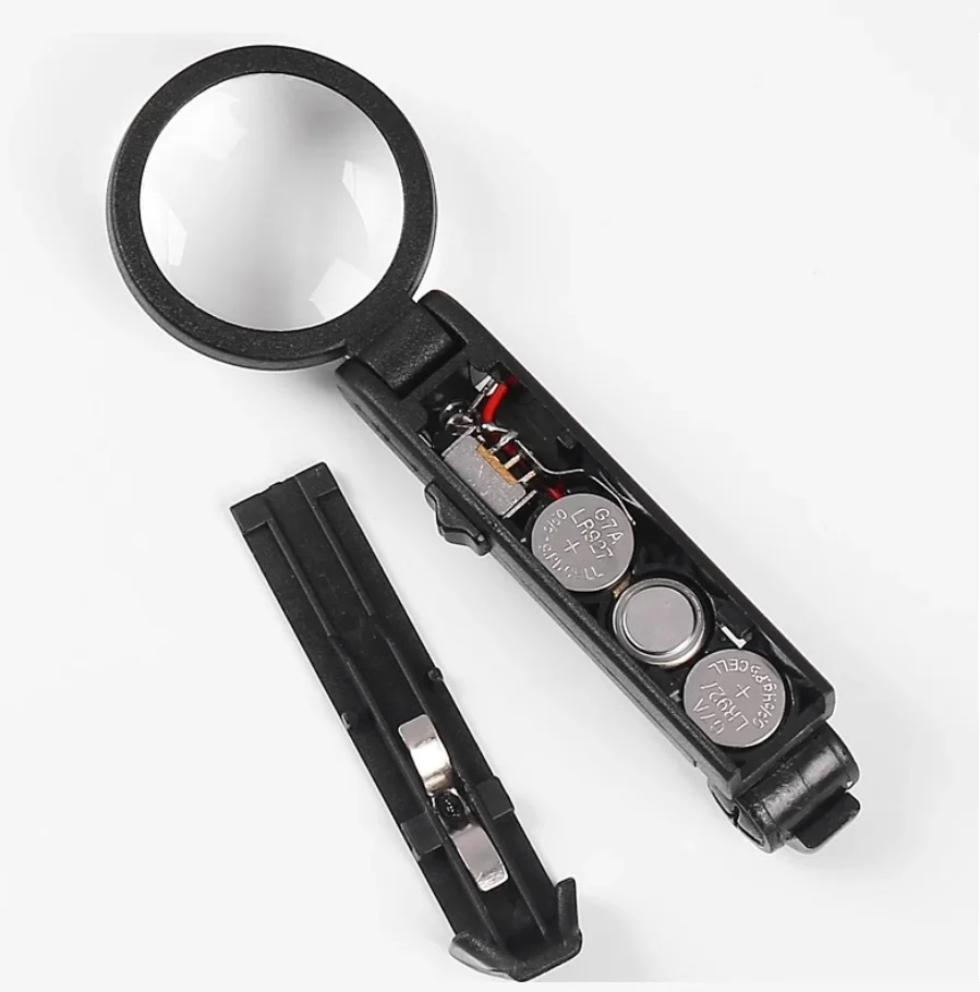 High-Definition 10x Portable Magnifier With Clip Led Light for Magnifying Glass Jewelry Seal Eyebrow Tattoo Eyelash Beauty