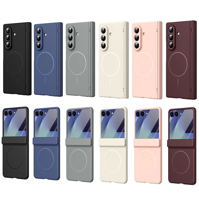 Scharnierschutz Magnetische Handyhülle für Samsung Galaxy Z Fold 8 Ultra Z Fold 7 6 5 4 3 Z Flip 8 7 6 5 4 3 mit Displayschutzfolie