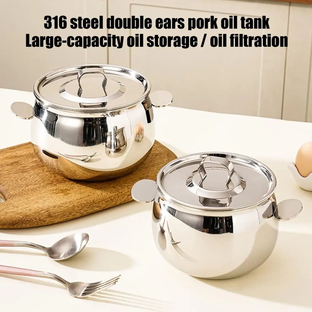 

Контейнер для хранения масла из нержавеющей стали с крышкой-фильтром, 48 унций, для хранения жира и масла, с удобной ручкой, для приготовления пищи