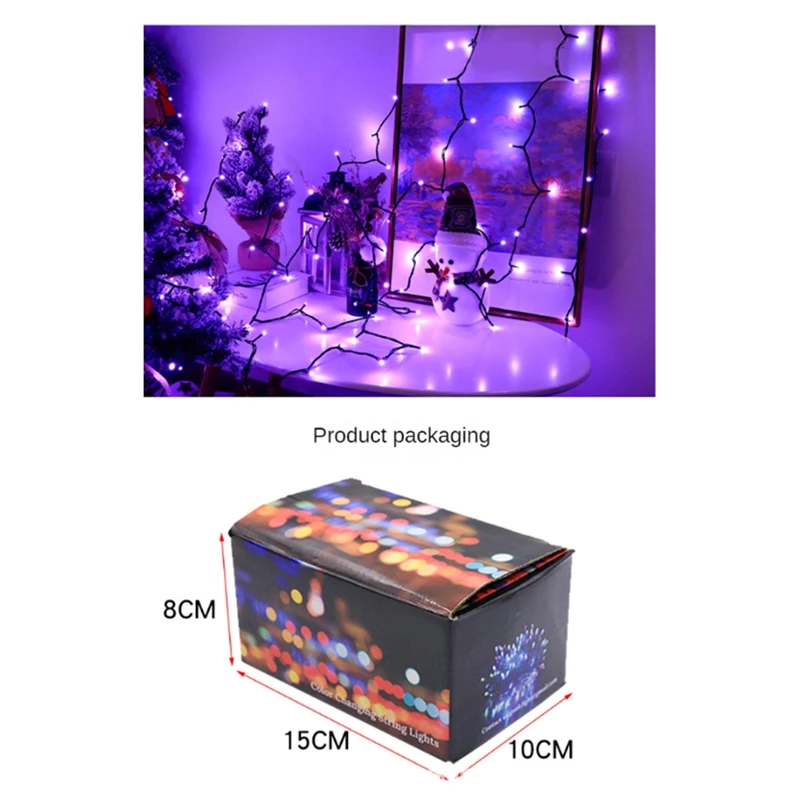 Colorful Remote Control LED Lights Portable Waterproof Halloween Christmas Lights Tree Lights With US Plug Easy Install