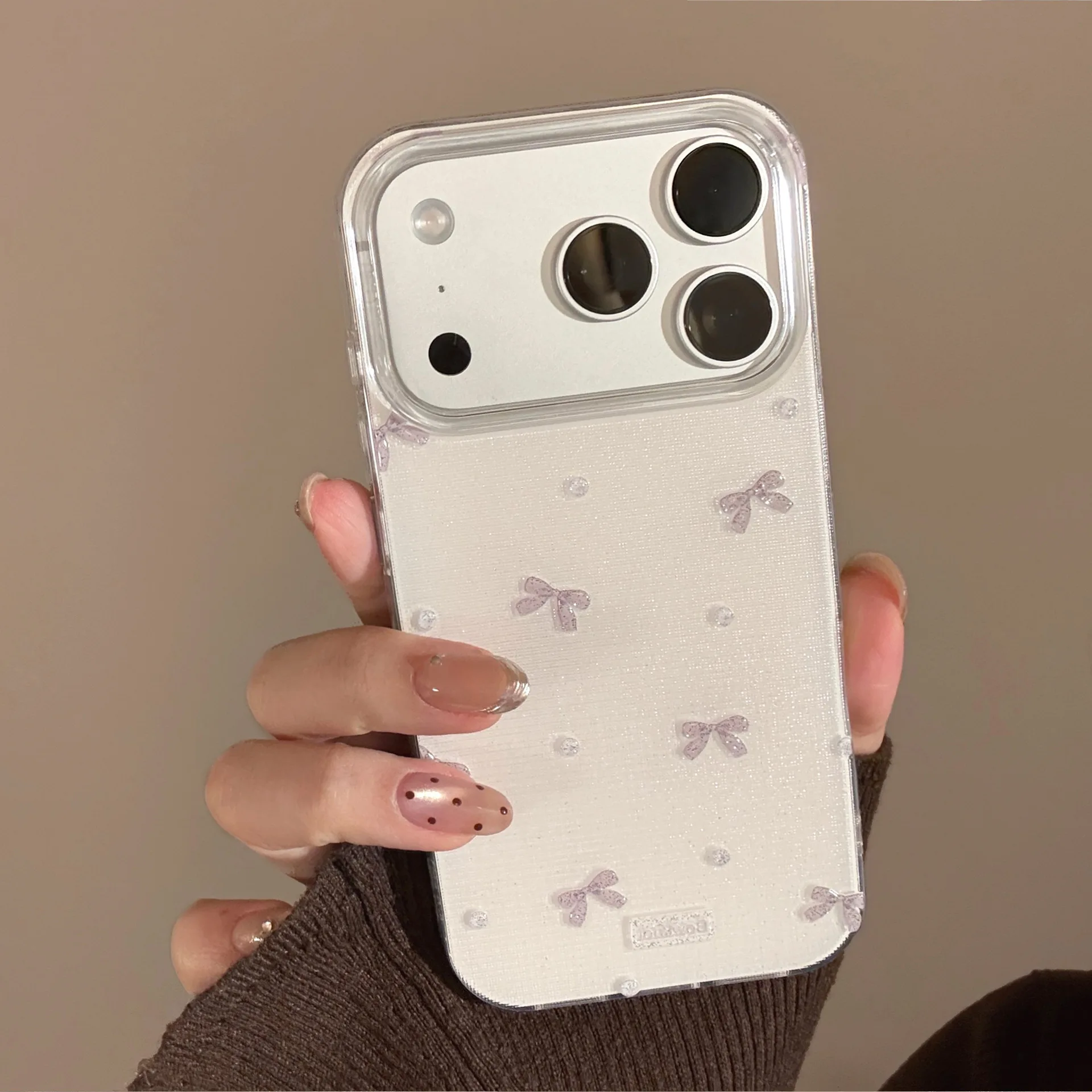 Korean 3D Bowknot Glitter Phone Case For iPhone 17 Air 16 15 14 13 12 11 Pro Max XS XR X 7 8 Plus Shockproof Protective Cover view 5