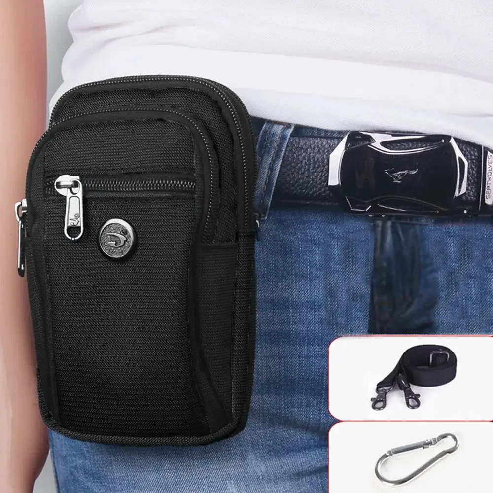 Men Women Waist Pack Hook Male Belt Bags Purse Cell Mobile Phone Case Cover Waterproof Oxford Small Messenger Fanny Bags