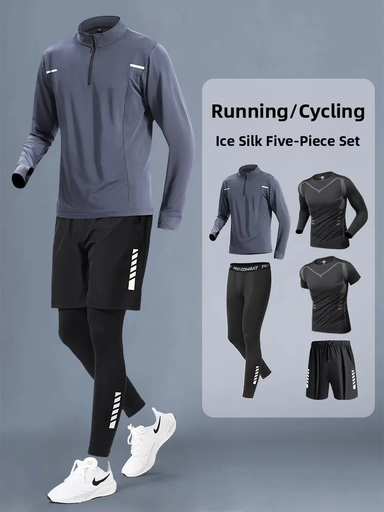 

Men's Running Cycling Sportswear Set Elastic Qui Dry Outdoor Fitn Training Equipment Autumn Long Sve Youth Casual Spo...