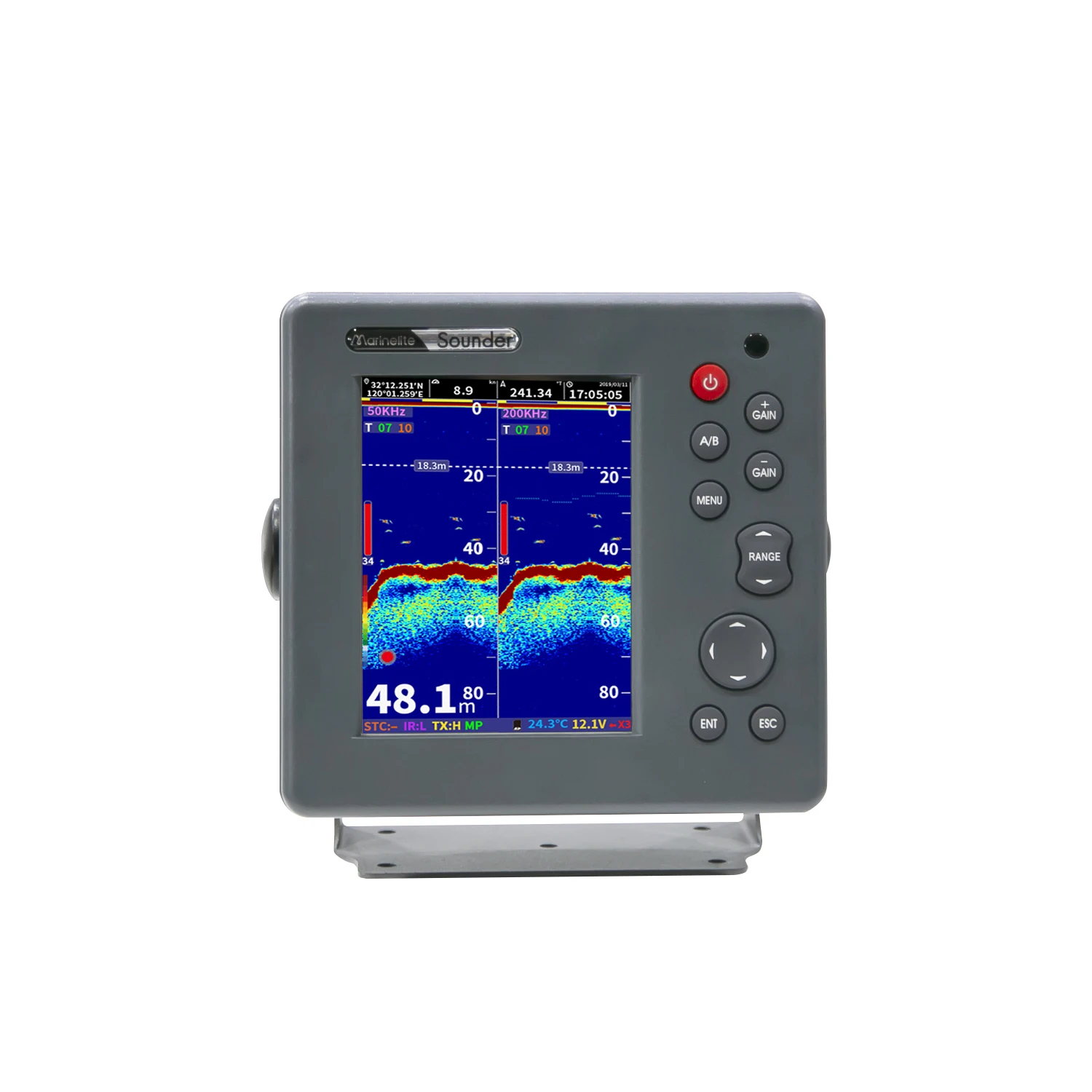 6 inch Dual frequency boat fish depth finder beam echo sounder boat echosounder