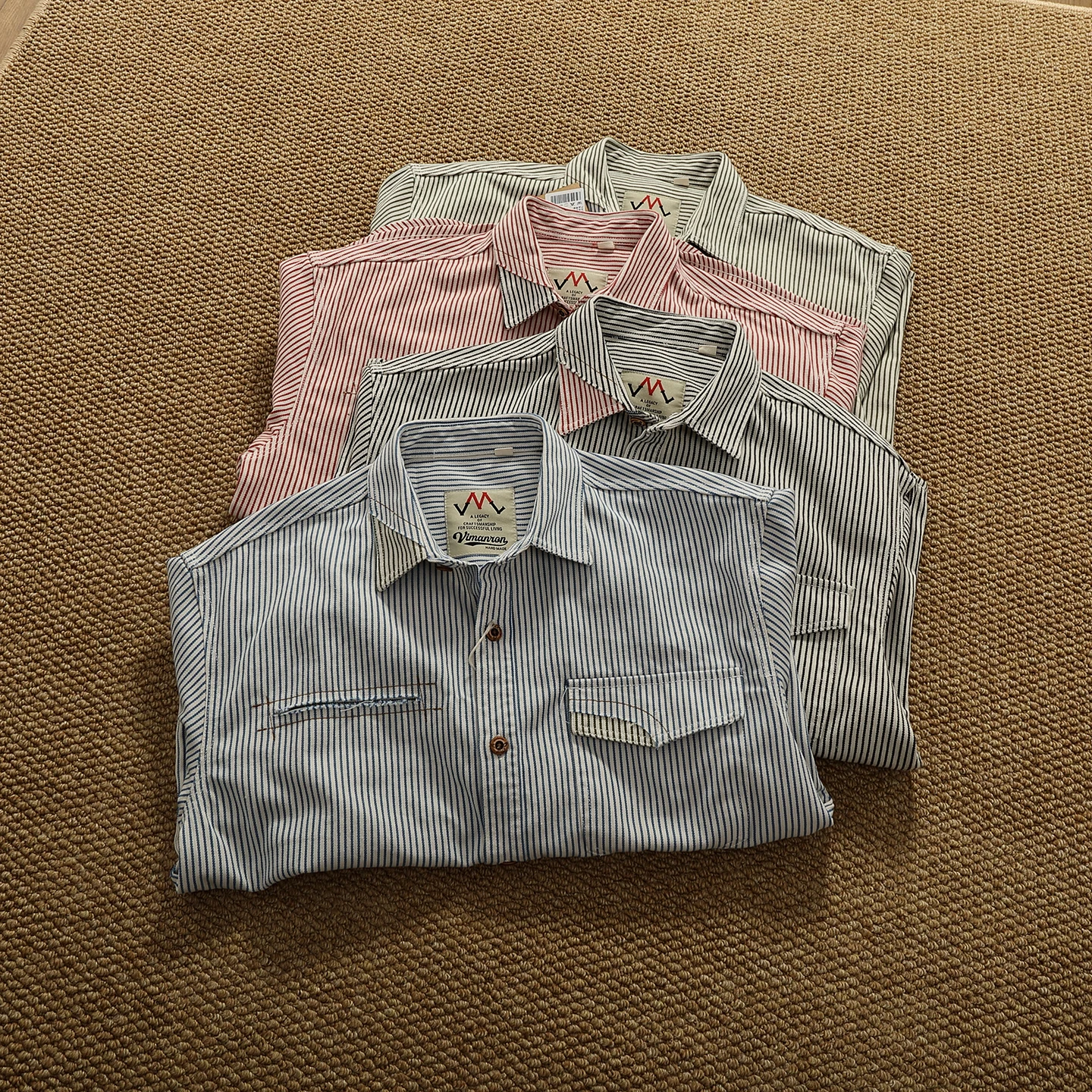 

2025 Autumn New Japanese Retro Long-Sleeve Lapel Striped Splicing Shirt Men's Fashion 100% Cotton Washed Loose Casual Blouses