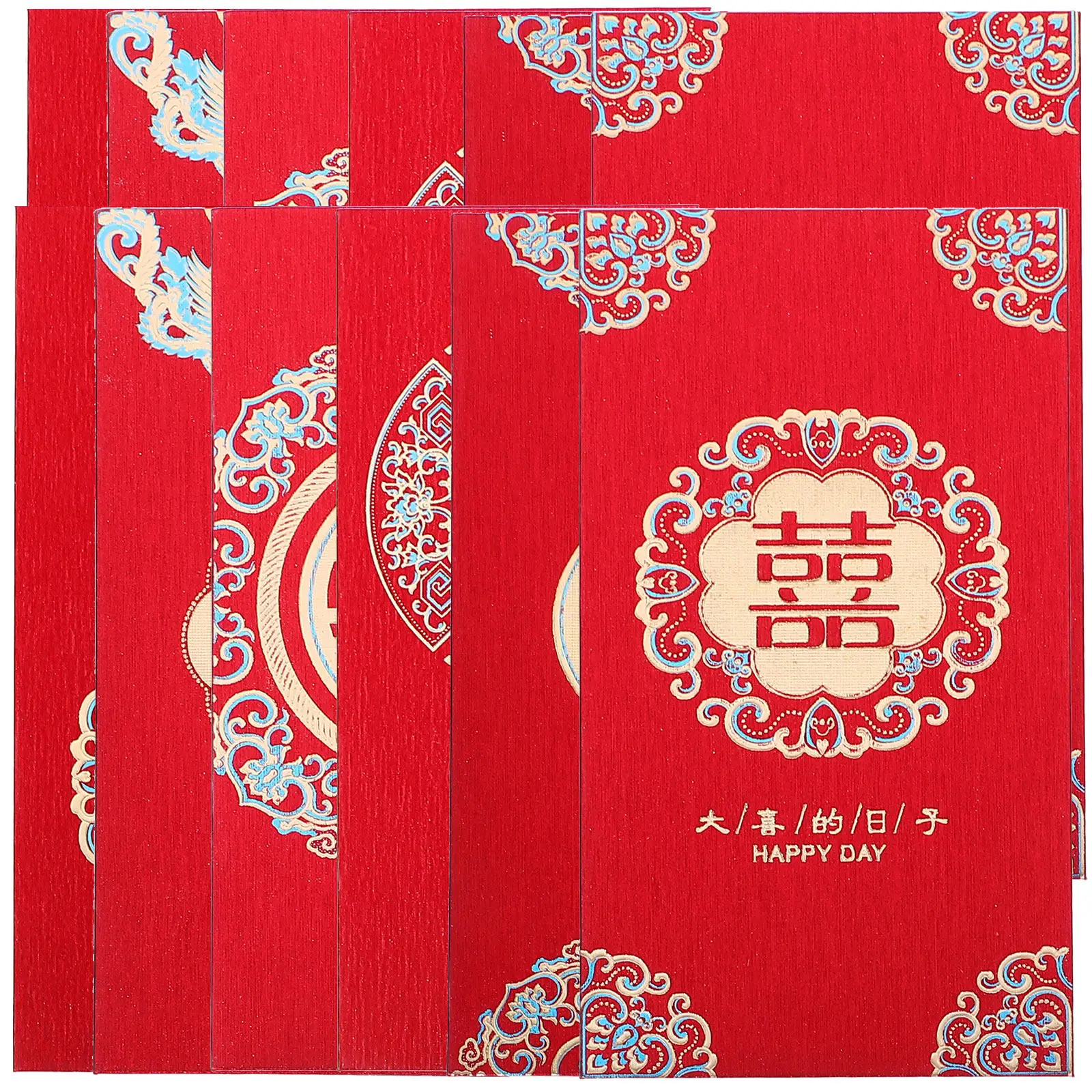 

12Pcs Red Envelope Chinese Wedding Packets Large Paper Chinese Style Money Holder Traditional Luck Gift Envelopes