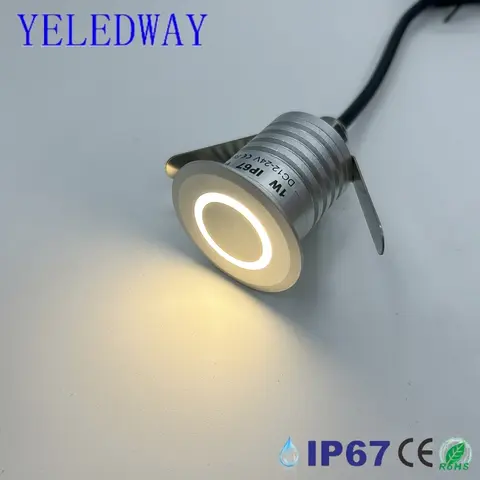 IP67 12V 24V Outdoor Garden Lighting 1W Yard Step Stairs Floor Deck LED Recessed Wall Lights Waterproof Underground Spotlight