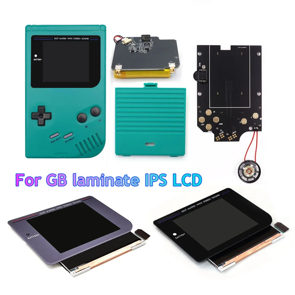 hispeedido-kit-di-ricarica-con-schermo-lcd-ips-laminato-da-31''-per-gameboy-gb-dmg-display-ad-alta-luminosita-con-scocca-personalizzata