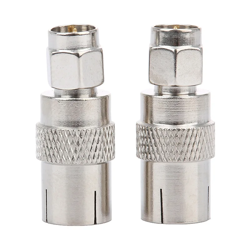 Zigotronic TV PAL Adapter SMA Male Plug to IEC TV Female Jack Straight Connector Nickel-Plated Coaxial Converter