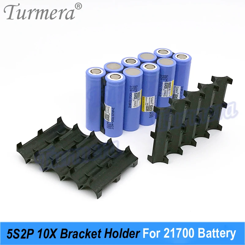 Turmera 10Pieces 10X 5S2P 21700 Holder 21700 Battery Bracket Spacer Assemble for 36V 48V Electric Bike or Escooter Batteries Use