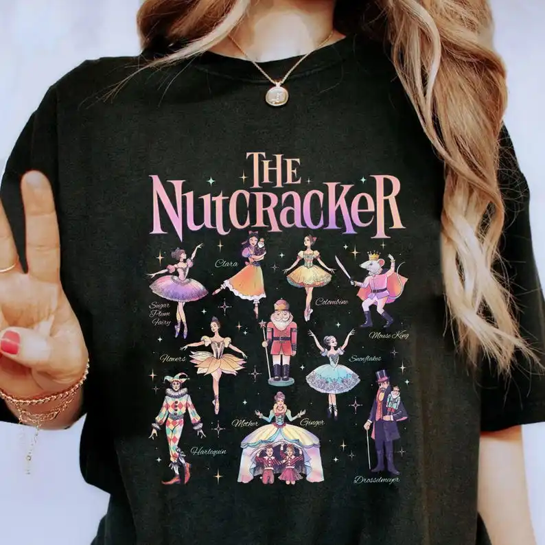 نمط جديد كسارة البندق الباليه PNG الرقمية تحميل عيد الميلاد السكر البرقوق الجنية لطيف امرأة قميص عيد الميلاد تي شيرت مطبوع بلايز #1