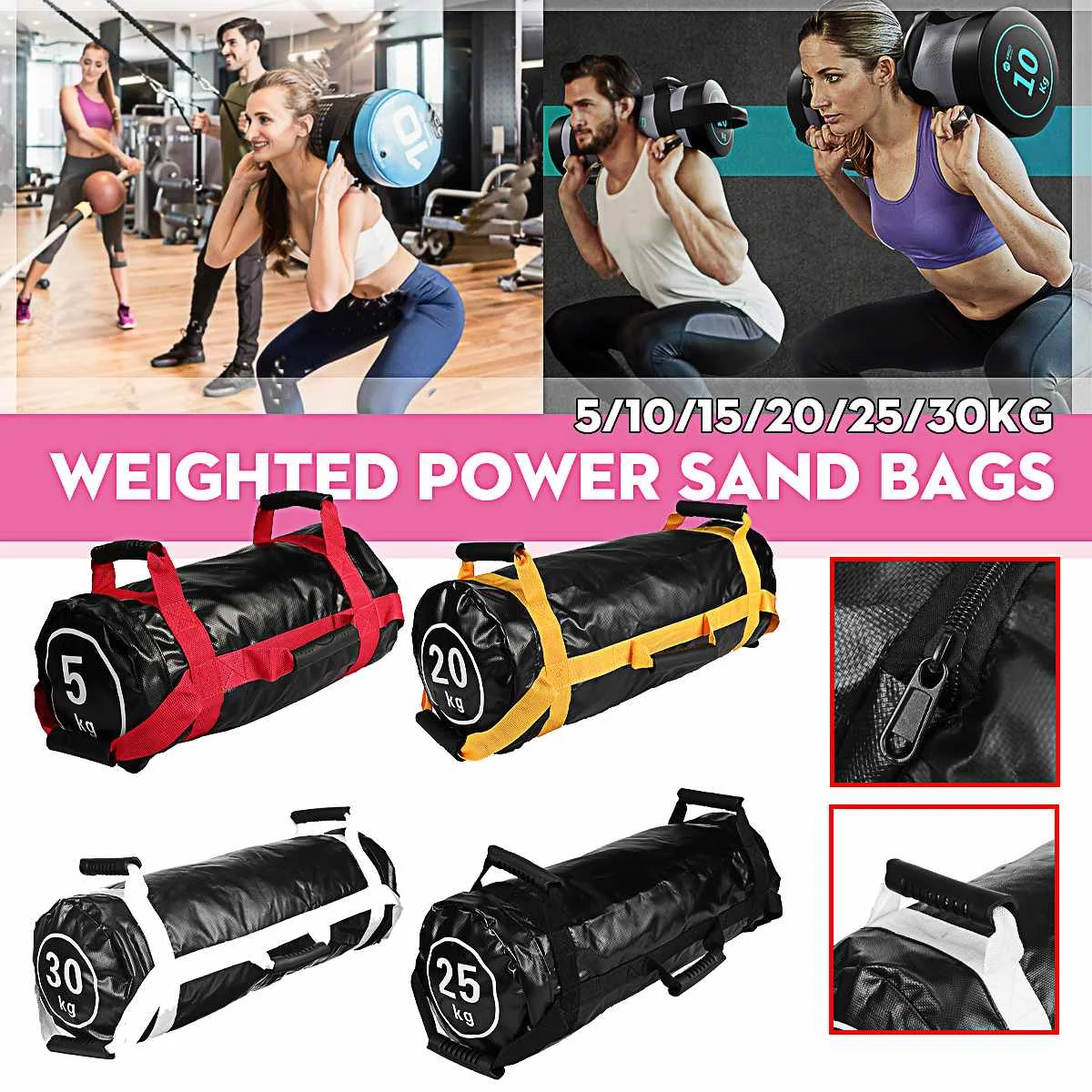 Punching Bag Weight Sand Bag Weightlifting Sandbag Fitness Crossfits Weight Training Heavy Duty Empty Gym Bag MMA Boxing