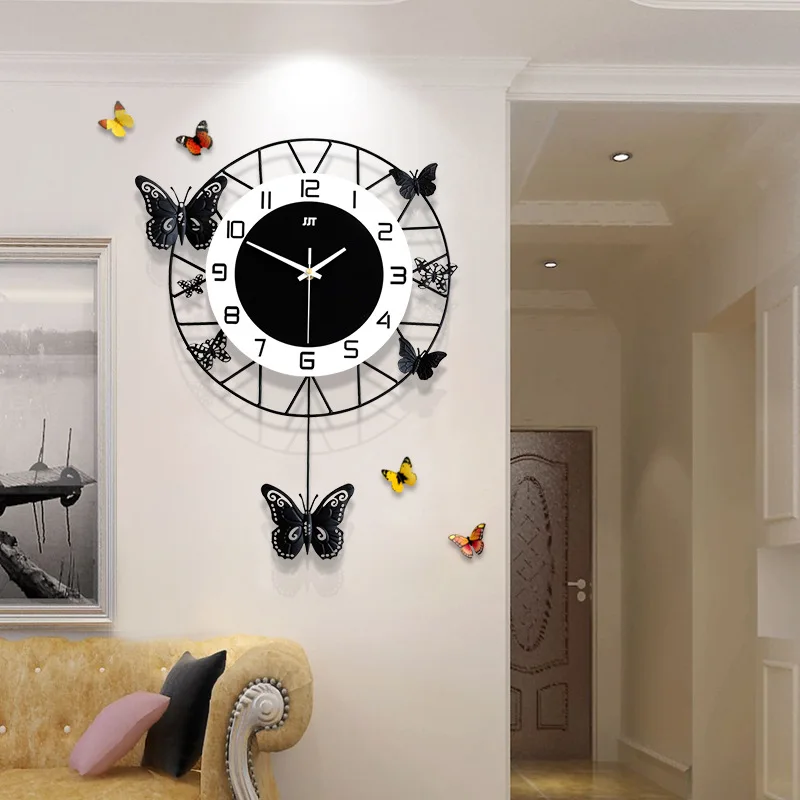 

Creative Minimalist Living Room Atmospheric Silent Art European Style Fashion Personalized Restaurant Wall Clock Modern Design