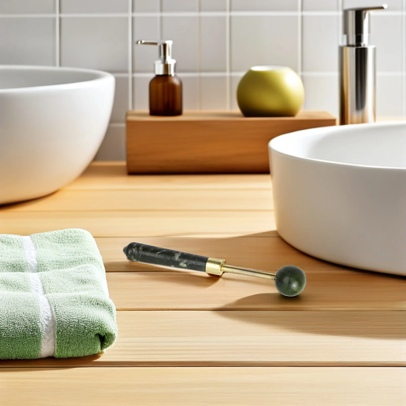 

Jade Massage Hammer Flexible Spring For Acupoint Gua Sha Scraping Portable Handheld Body Massager Tool Back Neck Shoulder