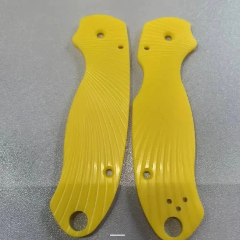 1 Pair Yellow Acrylic Scale Panels –Radial Texture –Upgrade Grips Compatible with Spyder-co Para 3 C223 – Personalize Your Knife