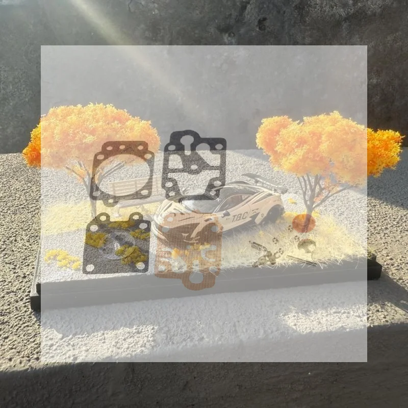 1:64 Diecast Vehicle Display Box Transparent Acrylic Autumn Diorama Mini Scene Desktop Decor for Home Office