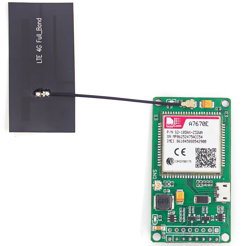Płytka rozwojowa SIMCOM A7670E MASA 4G Cat1 z modułem GSM GPS, A7670E-MASA A7670E-LASA, port szeregowy TTL, antena USB 4G GPS — zdjęcie produktu 2