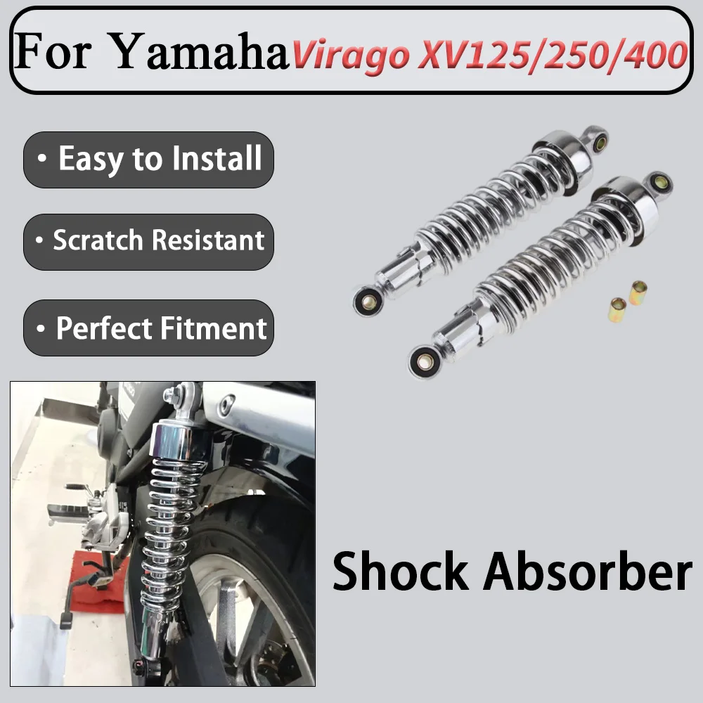 For Yamaha Virago XV125/XV250/XV400 Rear Shock Absorber with Chrome-Plated Corrosion-Resistant Housing And Tuned Damping Smooth