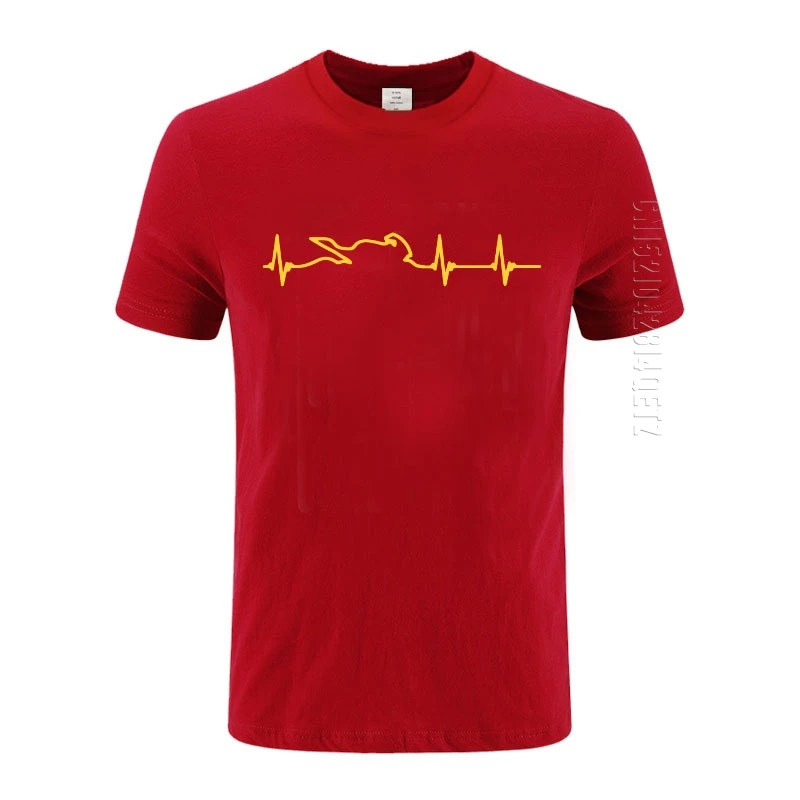 Men T Shirts Heart Electrocardiogram Of Motorcycle Race Players Summer Funny Crew Neck Cotton Male Oversized T-Shirt