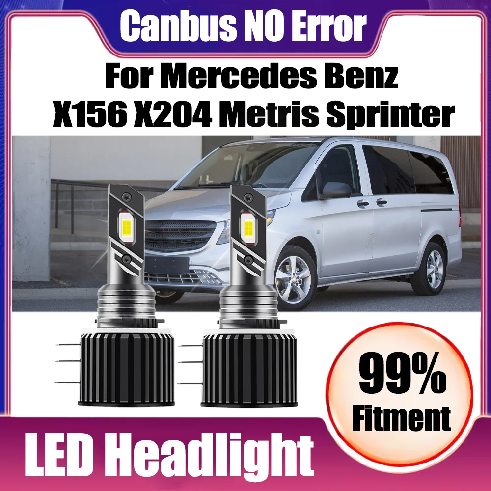 2PCS 40000LM 150W H15 LED Headlights High Beam/DRL Day Running Light 3570 CSP Chips For Mercedes Benz X156 X204 Metris Sprinter