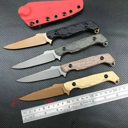 TRSKT Cool Hunting Knives,D2 Survival Camping Knife,Pocket Unboxing Knife,Edc Tool Flax/G10 Handle With Kydex Droshipping