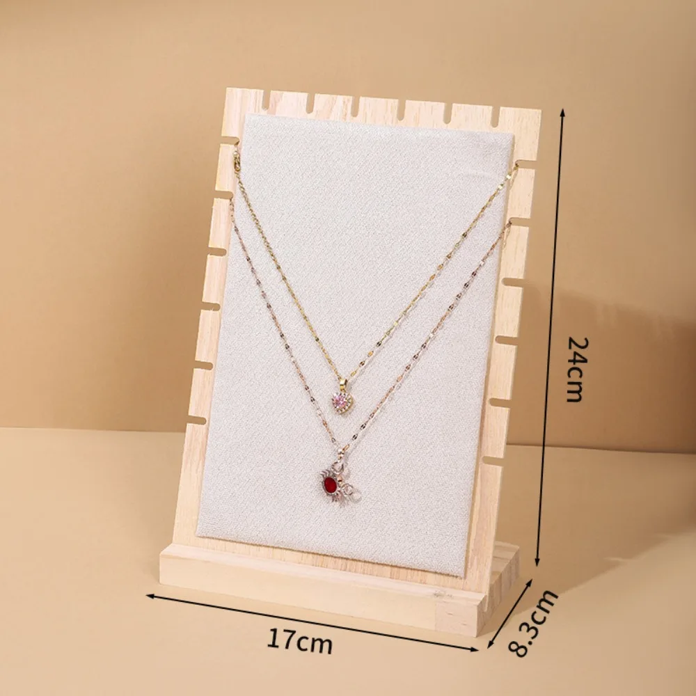 

New Wood Jewelry Display Stand PU Square Necklace Organizer Detachable Vertical Bangle Storage Rack Jewelry