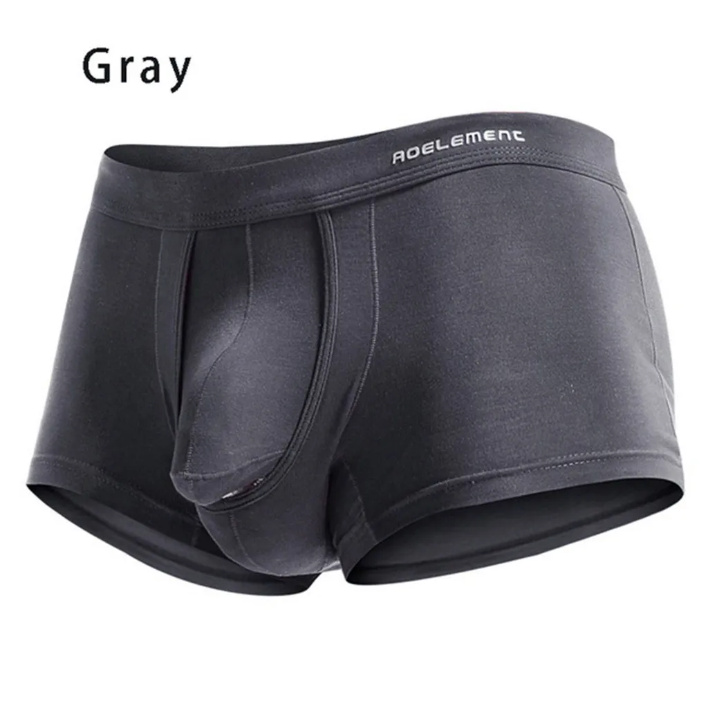 Open Front Underwear Men Sexy Men\'s Boxer Shorts Panties Breathable Pouch Bulge Underpants Male