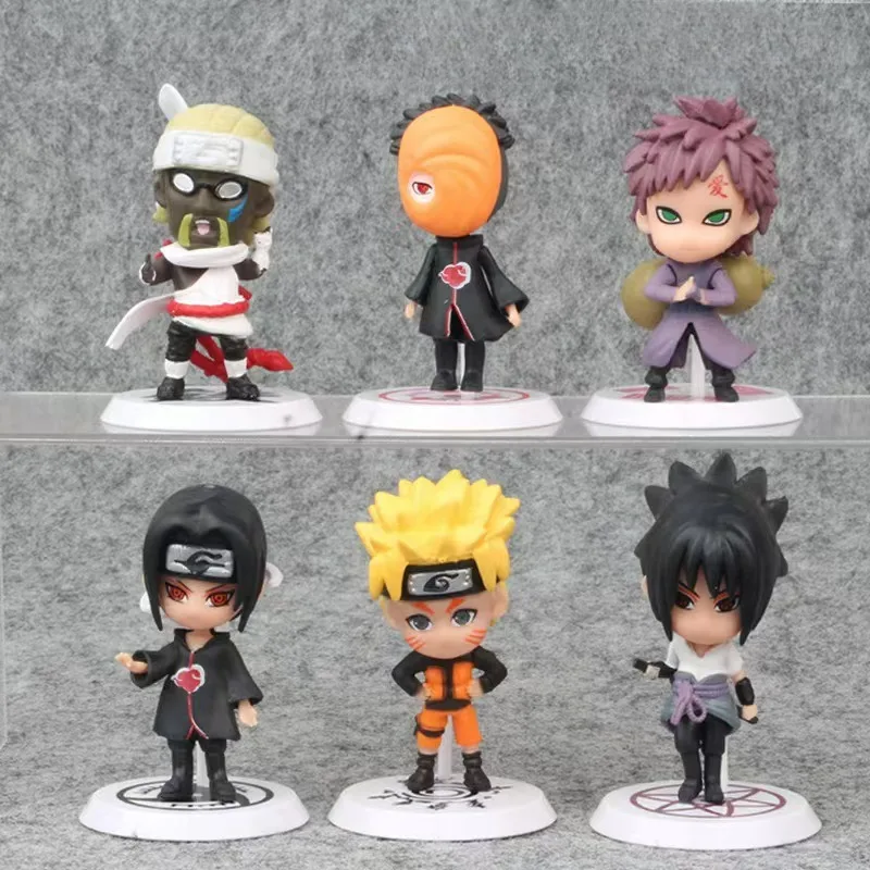 Figura de Anime NARUTO Sasuke naruto Gaara Itachi juguetes modelo figuras de acción colección de estatuas decoración de escritorio regalos de cumpleaños para niños