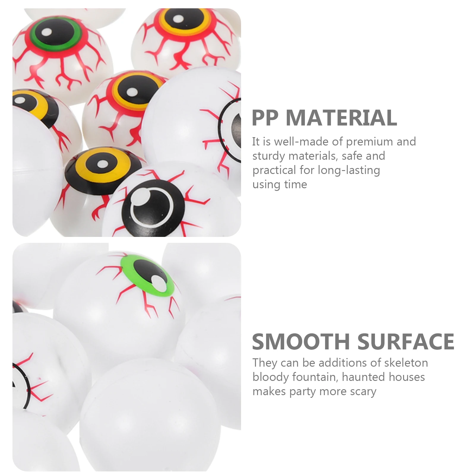 24 個のアクセサリー血まみれの目玉小道具オフィスハロウィン目玉 Pp 工芸品プラスチック