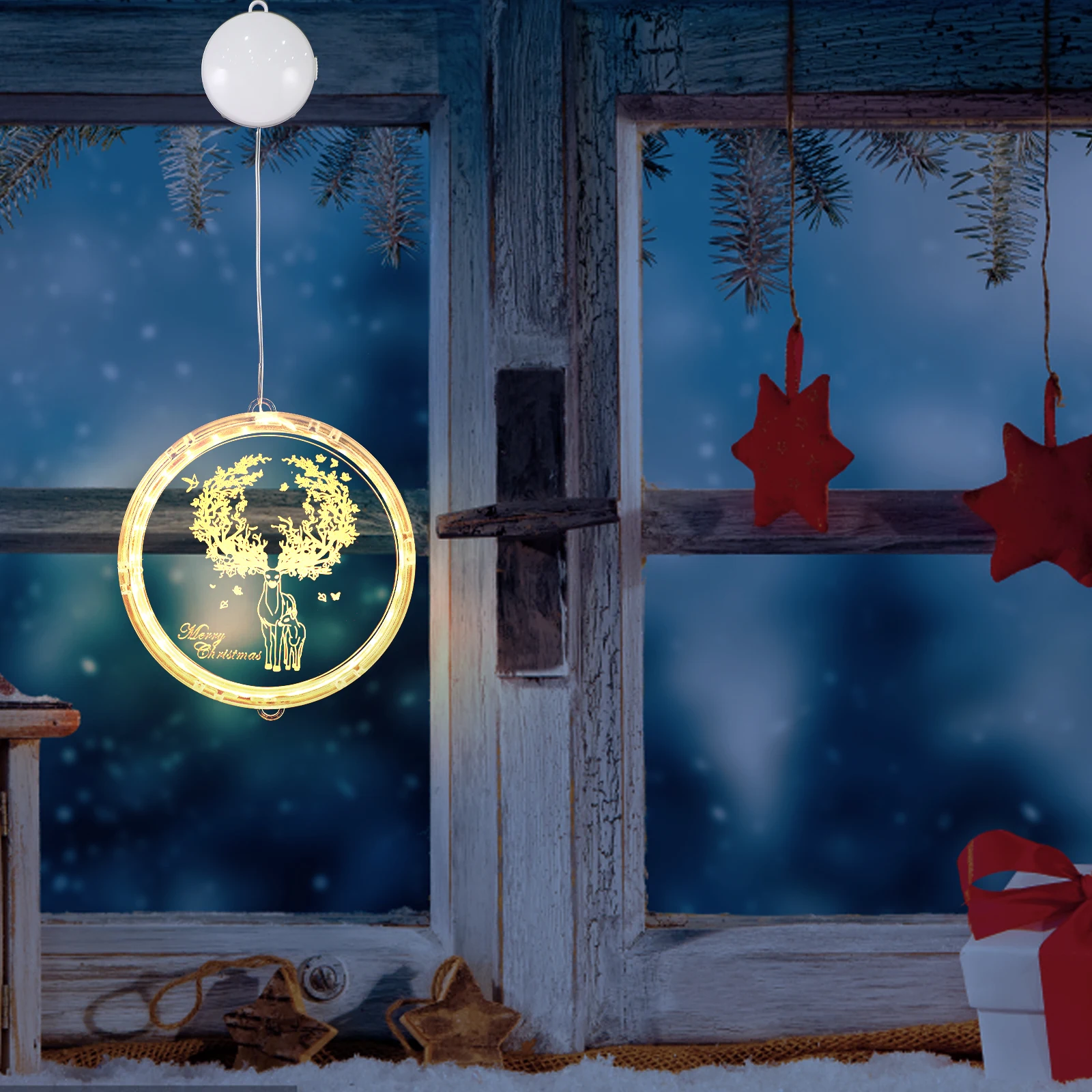 

Elk LED Small Color Light Window Lights Indoor Decorative Decorations Christmas