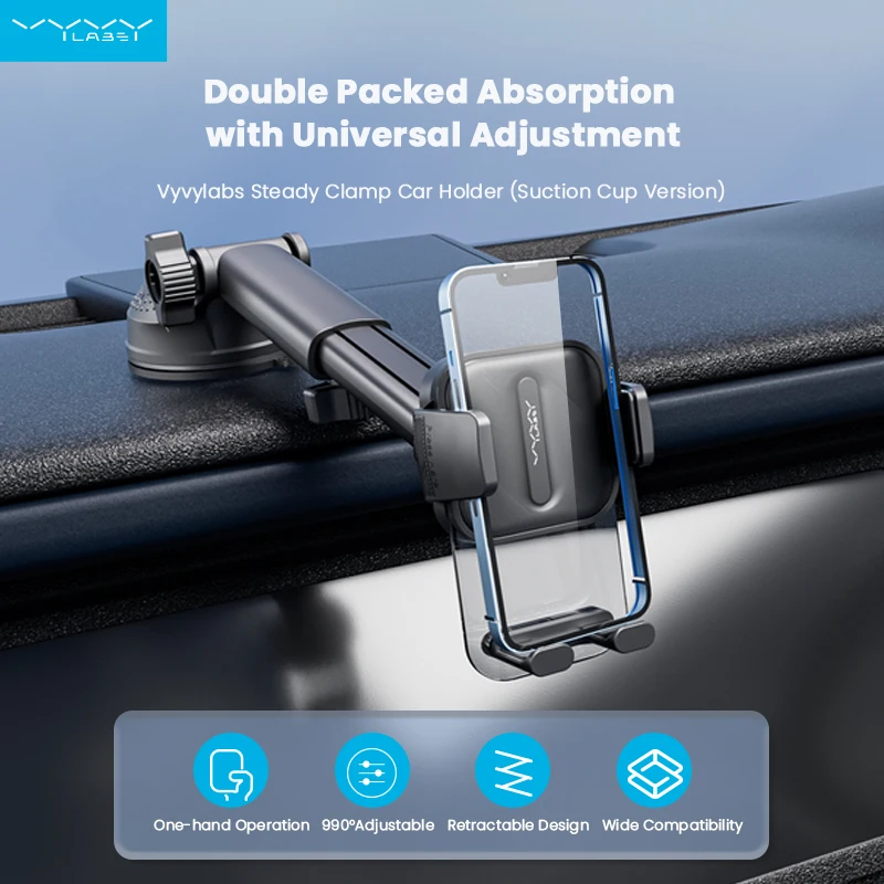 

VYVYLABS Car Phone Holder Mobile For Samsung For Huawei Air Vent Mount Holder Stand Clamping Type Bracket Accesories For iPhone