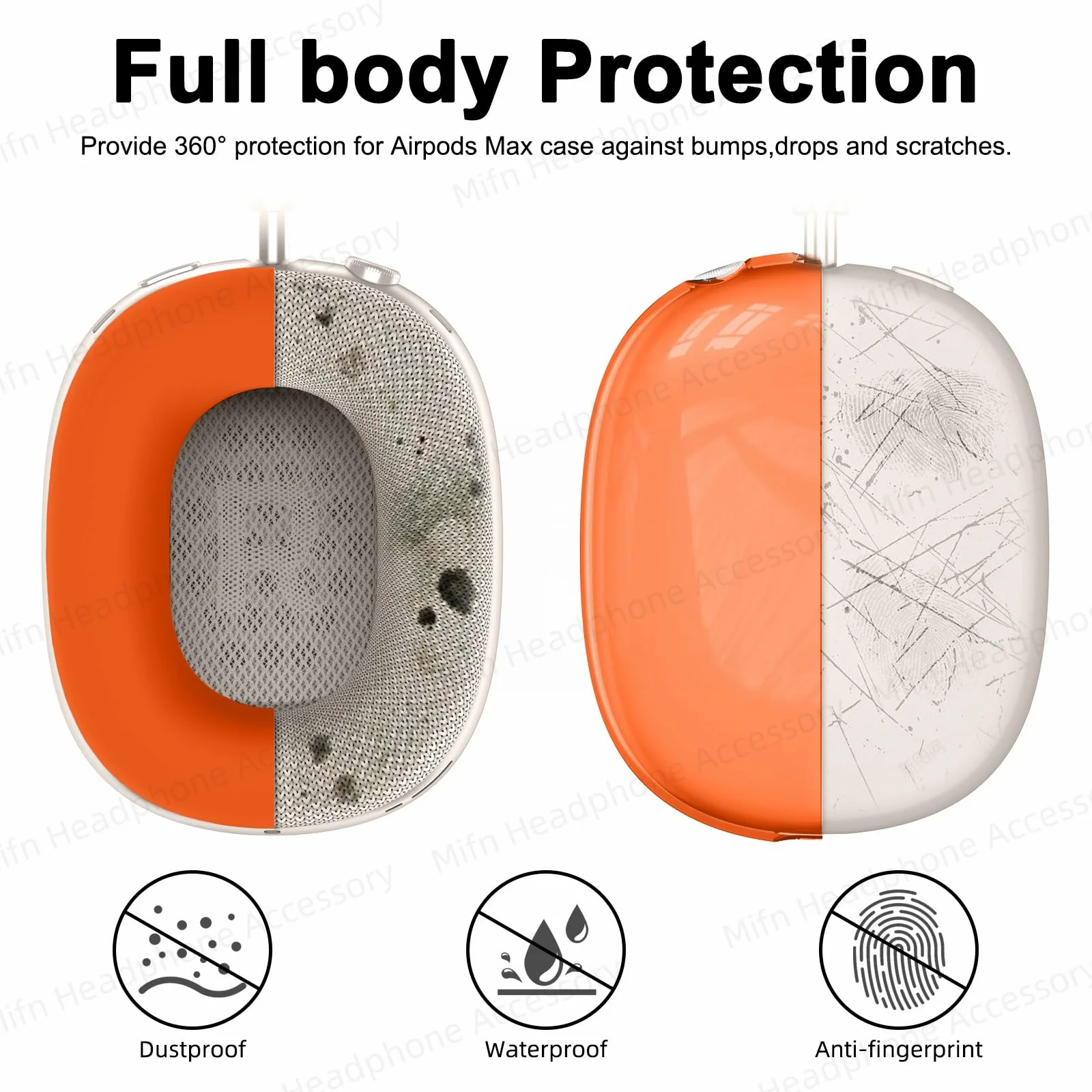 Para 2024 airpods max caso do fone de ouvido 4 em 1 headest acessórios silicone caso transparente para airpods max 2024/2020 protetor caso