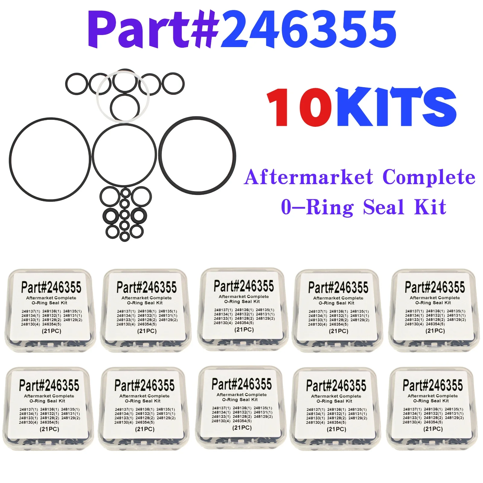 

Aftermarket 10 Sets 246355 Complete Impingement Mix Luchtzuivering Pistool O-Ring Kit Voor Graco Fusion Air Purge Ap Gun