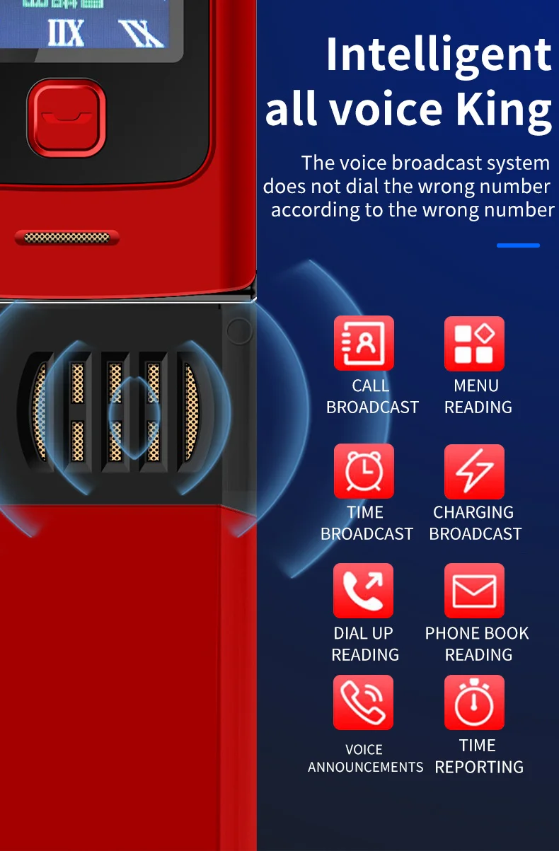 YEEMI K21+ LTE 4G Flip Mobile Phone 2.4'' Screen 1100mAh Large Button Loud Voice For Elderly Cellphone MP3 MP4 SOS LED Light