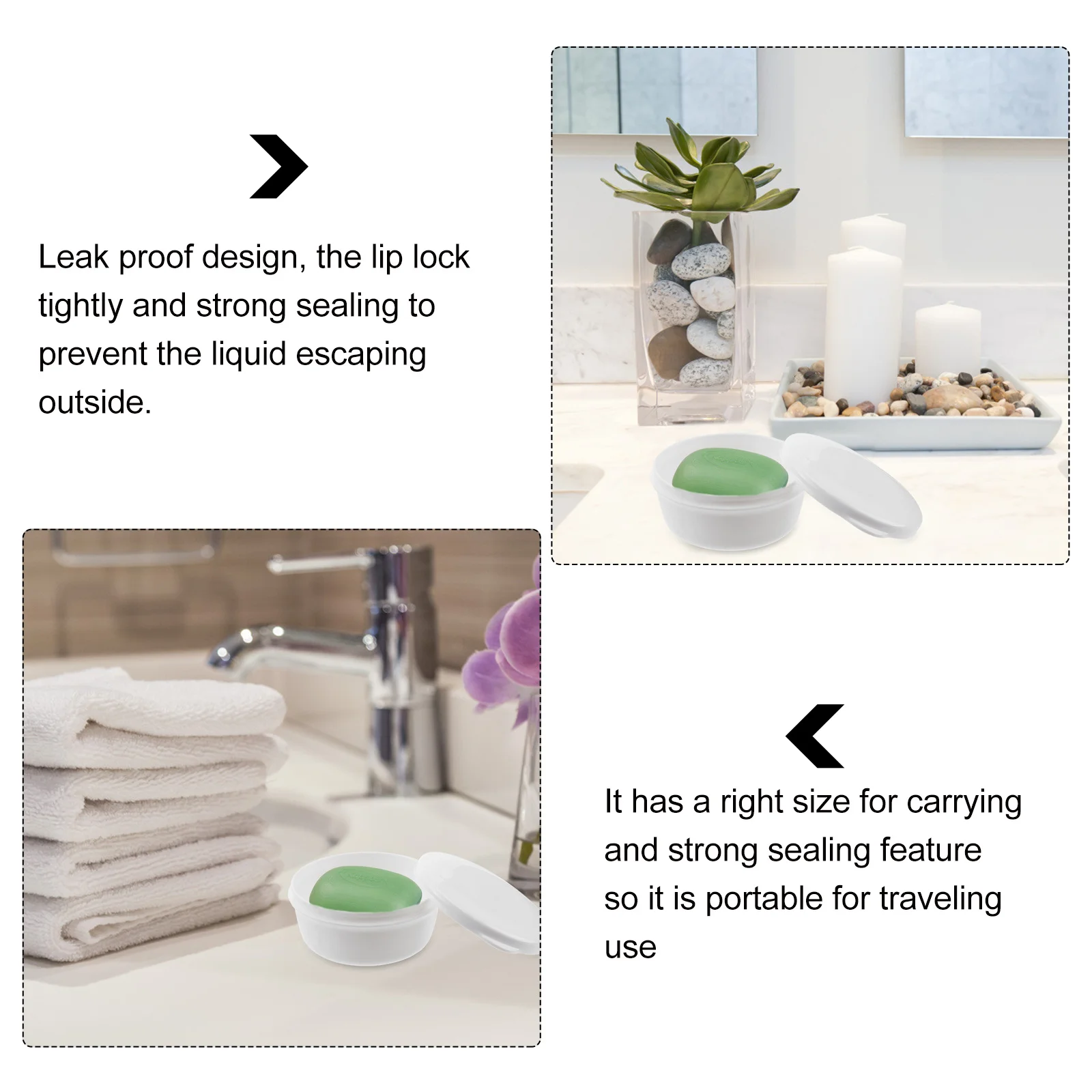 

Pink Portable Leak Proof Removable Double Drain Plastic Box Container For Travel Bathroom Outdoor Home Holder Plastic Holder