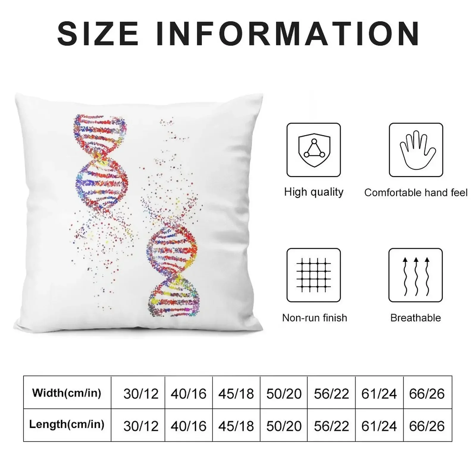 The structure of DNA, DNA molecule, watercolor DNA, dna, molecule, dna print, Art Print, dna helix molecule, abstra Throw Pillow