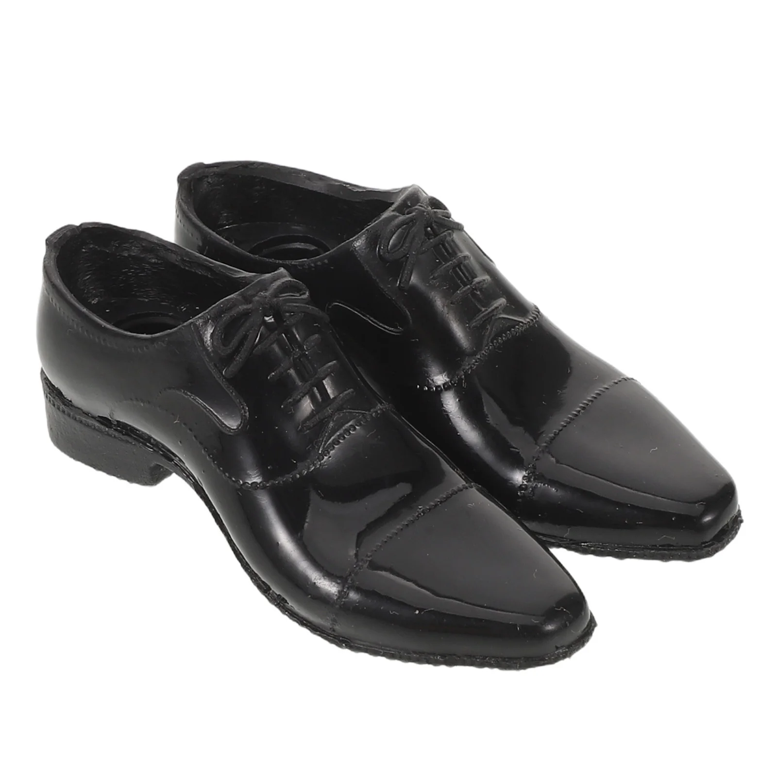 1 Pair 12-Inch Realistic Black Shoes Miniature Soldier Footwear For 1:6 Scale Action Figures Durable Plastic Dollhouse