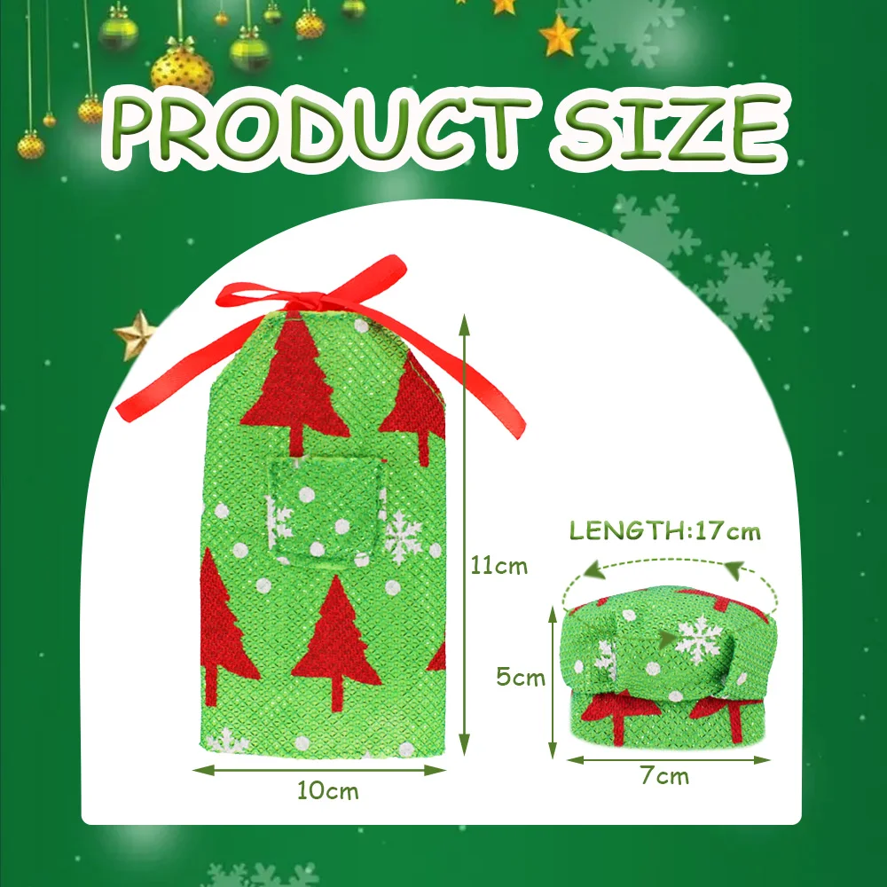 Fashion Doll Printing Apron Chef Hat Christmas Pattern Style 11.5Inch Barbis&30Cm Elf Doll Clothing Accessories,Girl's Toy Gift