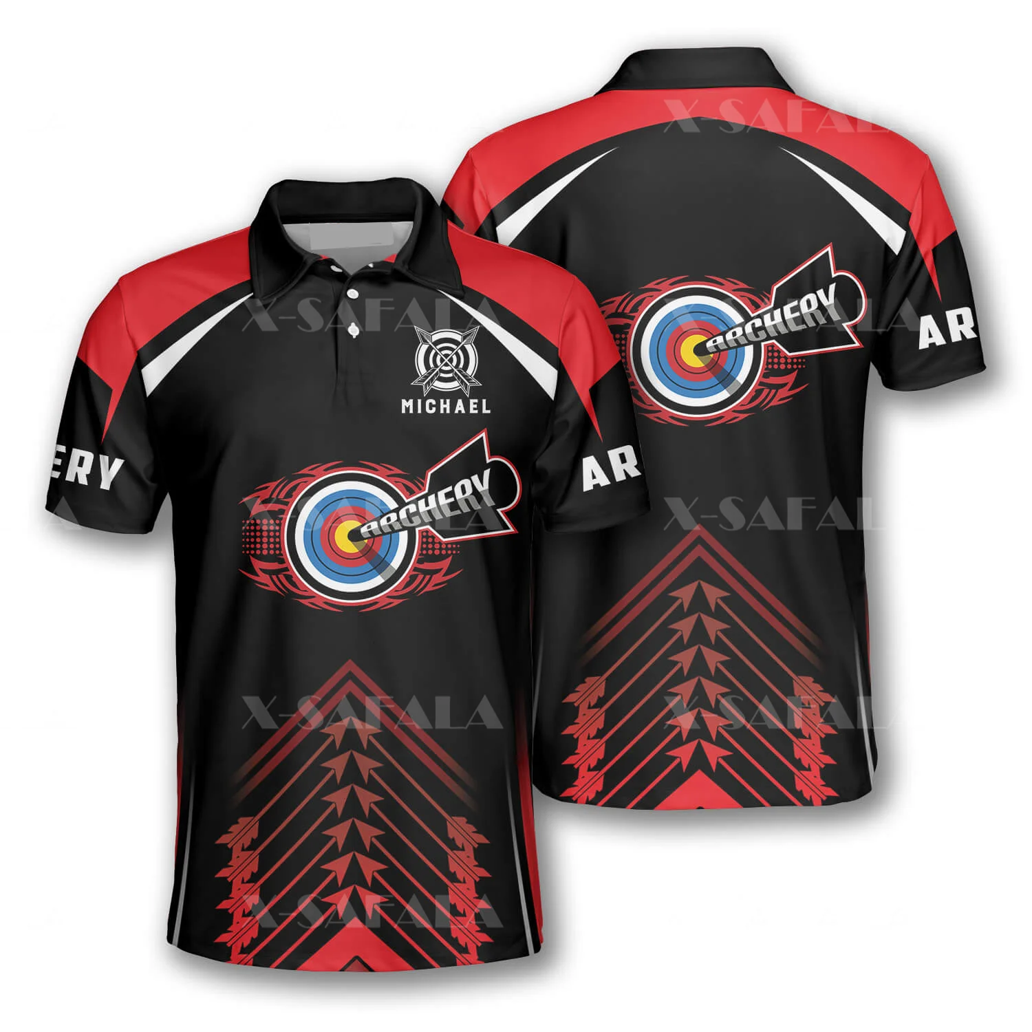 Archery Red Black Version Sports Customized 3D Full Printed Men Thin Polo Shirt Collar Short Sleeve Street Wear Casual Tee1