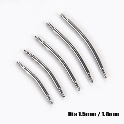 10PCS 곡선 스프링 바 직경 1.5mm 1.8mm 시계 스트랩 링크 핀은 너비 16mm-24mm 316L 스테인레스 스틸 곡선 시계 스트랩 링크에 적합