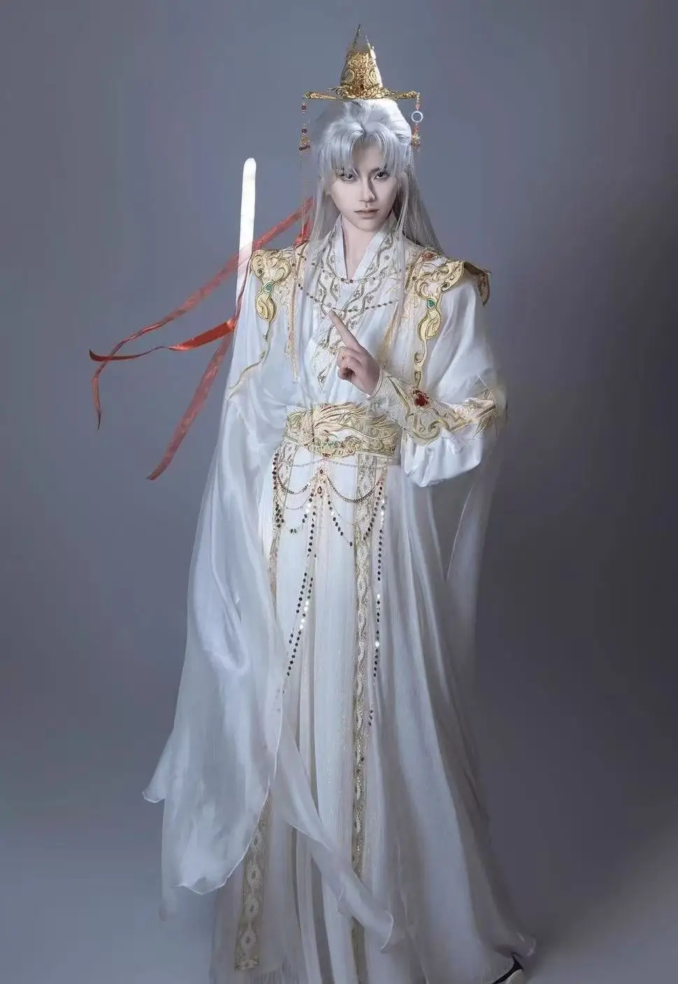 

Classic Heavy Industry Hanfu Men Women Traditional Chinese Dragon Embroidery Cross Collar Suit Boys Halloween Cosplay Costume