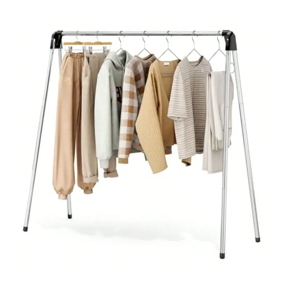 

Drying Rack Foldable Drying Rack Clothing Stainless Steel Laundry Rack FreeStanding Indoor Outdoor Use With Travel Friendly Des