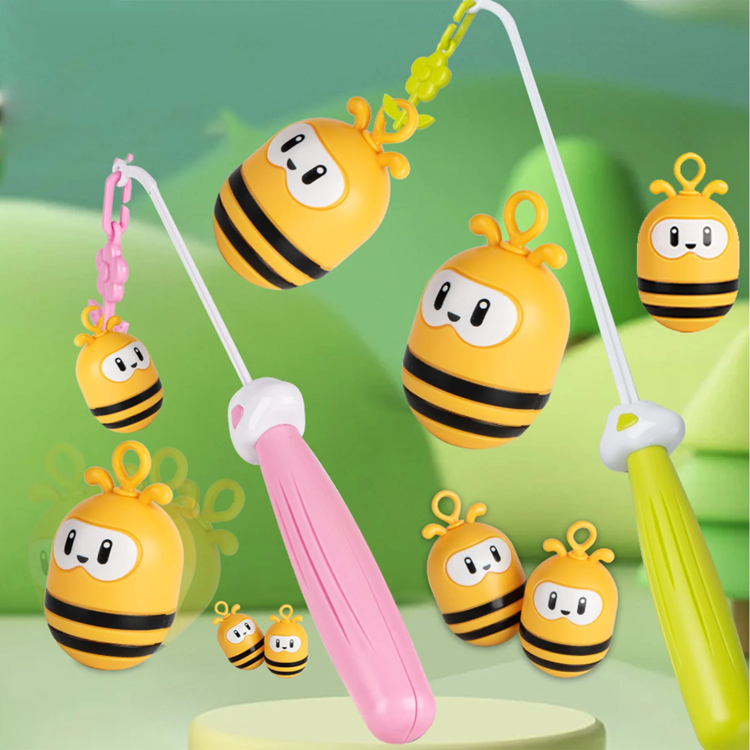 Children's 2-in-1 Inverted Bee Fishing Toy, Boys and Girls Early Education Puzzle Fishing Fun Game Set