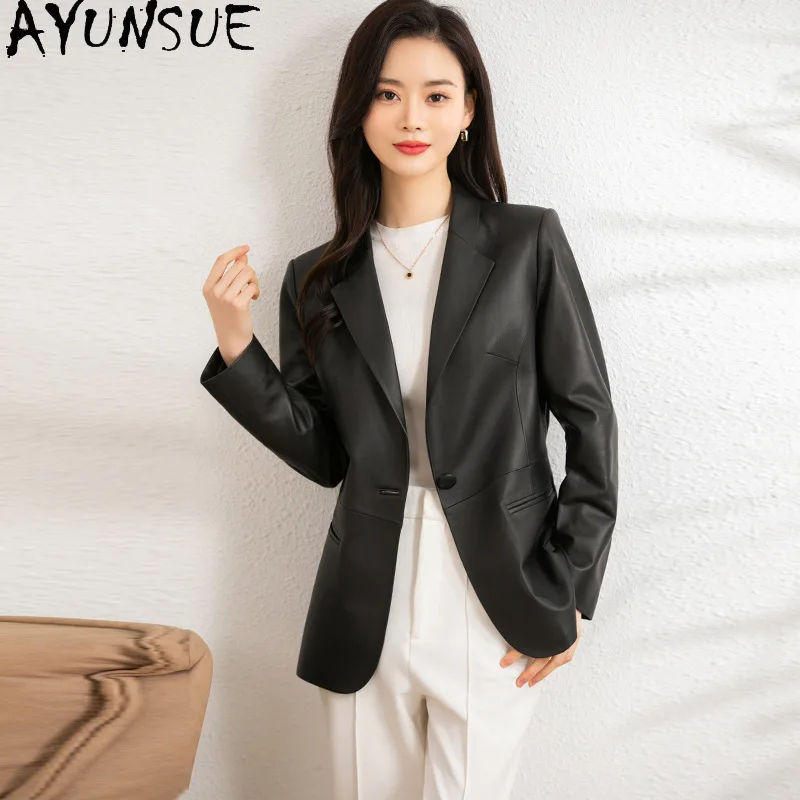 

AYUNSUE женская куртка из натуральной кожи, весенне-осенняя одежда 2024, верхний слой из овчины, женское пальто, костюм, куртки, новинка Jaqueta De Couro