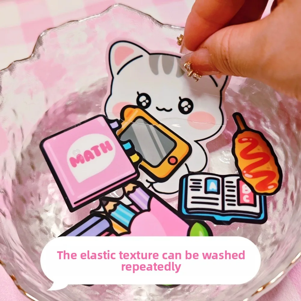 New PET Quiet Book Stickers Handmade Educational 3D Sticker Book Cartoon No Cutting Required Stickers for Children