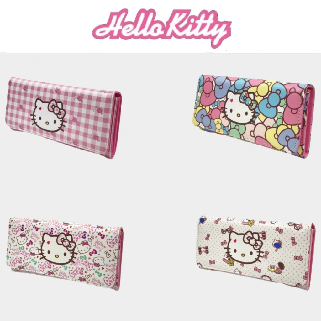 

Sanrio Hello Kitty Woman Purse Cartoon Long Change Storage Multi-card Large Capacity Wallet Charm Gift